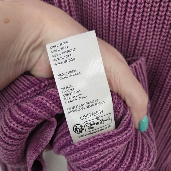 Free People Women's Worn Thru Surplus Cardigan sweater bubblegum pink size small - Picture 8 of 8